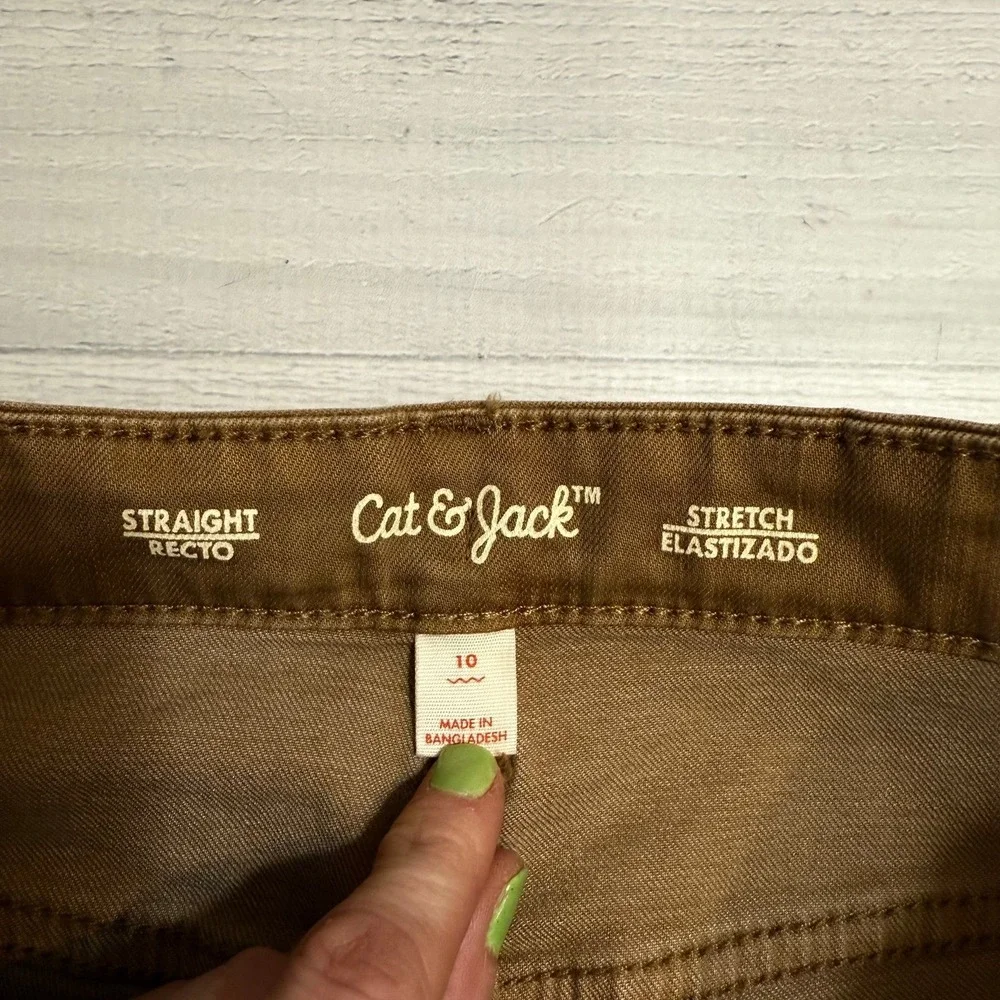 Cat & Jack boys Khaki‎ straight adjustable waist pants size 10 NEW